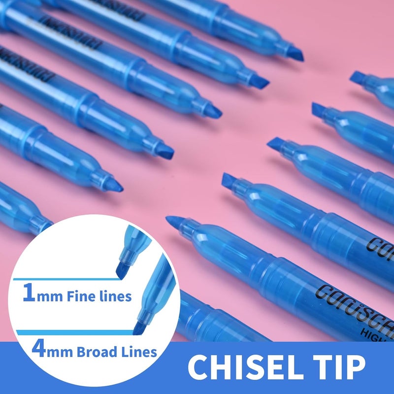 coruscant Blue Highlighters Bright Colors,32 Packs, Chisel Tip Marking, Quick Drying,No Bleed for Teacher Kids Organizing and Coloring in the Home, School, Office - Image 2